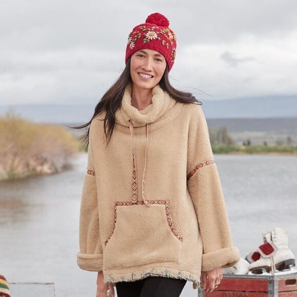 Sundance Womens Gray Cowl Neck Sherpa Mountain Loft Pullover Teddy Sweater XL - Picture 7 of 8
